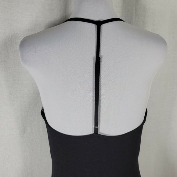 SNST Bodycon Midi Dress S Black T-back Side Slit Knit Material NWT - Picture 8 of 11